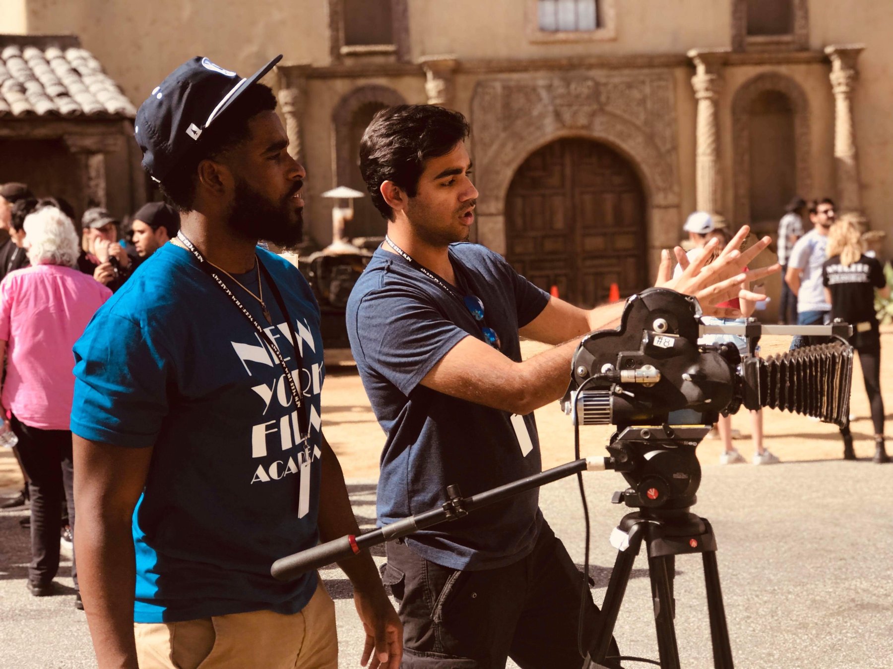 Kushaal Chawla on a film set in Los Angeles